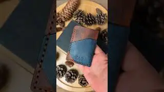 Handcrafted leather cardholder | Pueblo Blue & Waxy Cognac | Minimal wallet, built to last