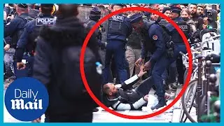 Paris mass shooting: Protesters clash with police at scene