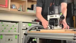 Festool Rail Guided Routing Overview for OF1400 using 492601 Guide Rail Adaptor