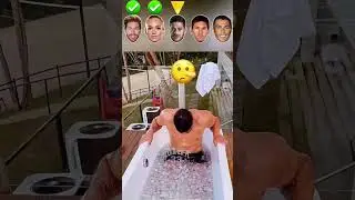 Football players Epic Ice Bath 🛁 challenge +#messi #ronaldo #ramos #lehmann #football #funny
