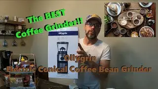 Ollygrin  Electric Conical Burr Coffee Bean Grinder With 30 Adjustable Grind Settings For 2-12 Cups