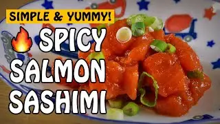 Fish Recipe: How to make SPICY SALMON SASHIMI - Simple, Fast, Tasty! | Fishing with Rod