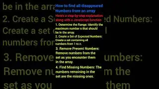 How to find all disappeared numbers from an array #ts #coding #coder #arraymanipulation #js