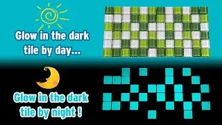 Three types of glow-in-the-dark tiles