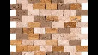 Travertine Mix Brick Split FaceTumbled Mesh Mounted Mosaic Tile