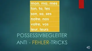 Die Possessivbegleiter I mon, ton, son usw... I Klasse 6