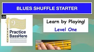 Bass Practice Play-Along: Blues Shuffle Bass Line (Level 1 Beginner)