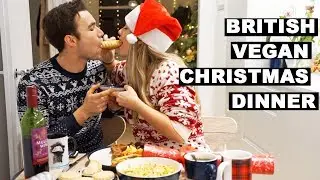 First impressions: BRITISH Christmas Dinner | Trying British Christmas Food | Vegan Christmas Lunch
