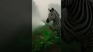 Zebra saved the pea crop by spraying insecticide 😭#ai #tree #save #plants #explore #trending #viral
