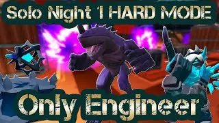 Only Engineer Night 1 HARD MODE Roblox Tower Defense Simulator
