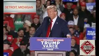 Donald Trump speaks at another rally in Detroit, Michigan