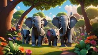 Seven Dreamy Elephants Learn First Words | First Words Song for Kids | Nursery Rhymes and Learning