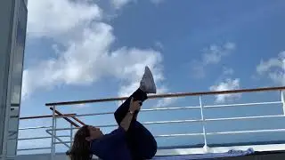 Pilates Scissors Under Aruba Sky