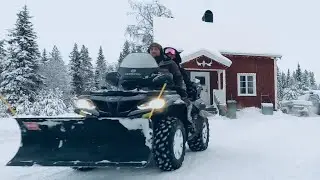 ❄️ SNOW plow ATV CFmoto Cforce 1000 - clearing the road to our Offgrid Cabin in northern Sweden