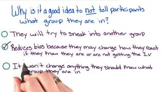 Why single blind - Intro to Psychology