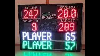 LED Cricket scoreboard 3x4 feet operating with Cric Heros App by Technocratz New Delhi 9810124109.