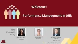 Performance Management process in OHR