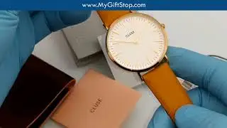 Cluse CL18419 La Boheme White Dial Women's Mustard Strap Watch Video