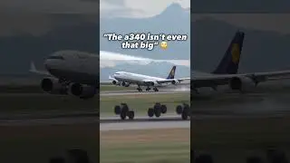 The true size of the a340 😮&zwj;💨 - #aviation #planes #avgeeks #a340 #landing #fyp
