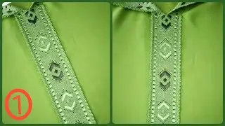 راندة جديدة أنيقة وراقية فنص طوق مخدومة بزواقة رائعة ومطروزة من فوق بطريقة جد سهلة ومبسطة(جزء الاول)