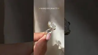 Marquise Lab Grown Diamond Engagement Ring | Chevron V-Shape Pave Band | Elegant Modern Design 💍