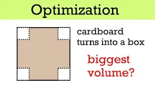 Optimization: A box with an open top is to be constructed from a square piece of cardboard,