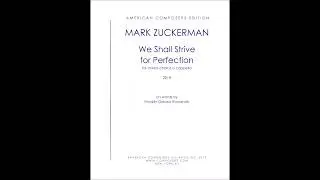 Mark Zuckerman - We Shall Strive For Perfection