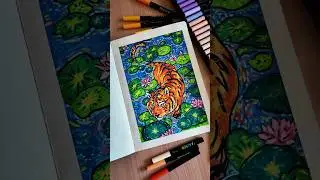 Trying out ENMY&rsquo;s Acrylic Markers 🐯 #sketchbook #drawing #sketch #acrylicmarker