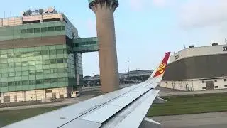 Hong Kong Departure - Leaving from Chek Lap Kok Airport (Right Side View at Sunrise) (Part 1)