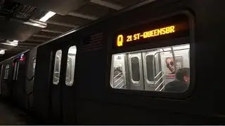 R160 Q Train (via F line) enters and leave Lexington Av - 63 St (21 Street-Queenbridge bound) [2014]
