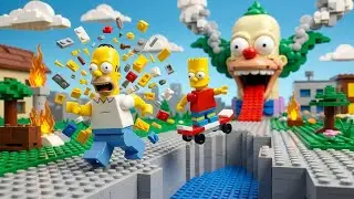 The Simpsons: LEGO MOVIE 🧱😄 LEGO World Adventure | 4K Stop Motion | The Simpsons 3D Animation