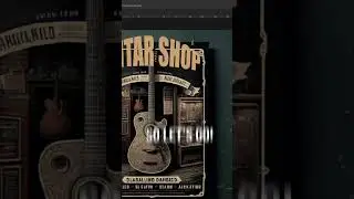 poster for a guitar store created with AI re-edited to make it usable.