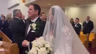 Greek wedding- bride escorted by her father