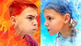 Челлендж «Горячо против Холодно»! 🔥❄️ Детское веселье с магическим кубом