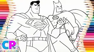 Superman and Batman Coloring Pages, Superheroes Waits for Villains,Drawing of Superman and Batman