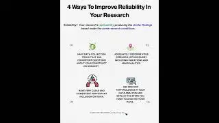 4 Ways to Improve the Reliability in Your Research #research #researchquality
