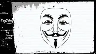 Draw the Guy Fawkes mask - Anonymous mask drawing
