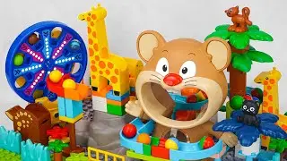 Satisfying Building Blocks Marble Run ASMR | Compilation of Cute Animals block coaster
