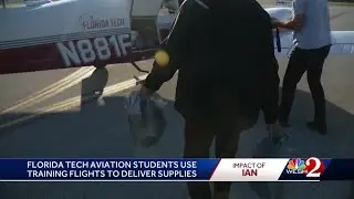 Florida tech aviation students use training flights to deliver hurricane relief supplies