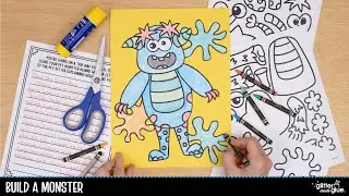 Printable Halloween Monster Craft, Template, Writing Prompts for Kids | No Prep Activity 2nd - 3rd