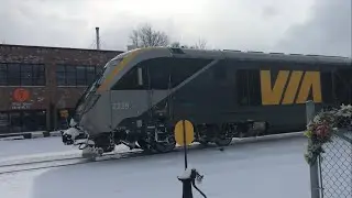 VIA 2229 VIA Rail 84 Traveling Eastbound To Guelph Crossing At Mile 49.54 