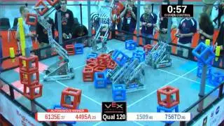2015 VRC Engr Q120 - 6135E 4495A vs 1509 7567D - 69 to 64 - VEX Worlds 2015 - Engineering Division
