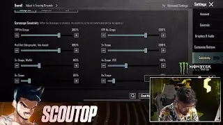 Обновление чувствительности Scout 3.2 | Настройки чувствительности sc0utOP раскрыты | BGMI / Pubg...