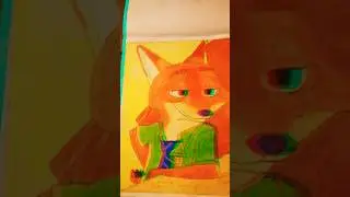 Zootopia's Fox Nick Wilde Drawing 🖍️#drawing #viral #shorts