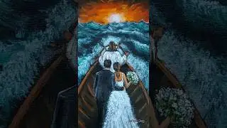 Jesus and married couple in boat painting..#samuelgregart #Jesus #love #canvaspainting #painting
