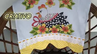IDEIAS  CRIATIVA DE BARRADINHO DE PANO DE PRATO  COM ESTAMPA  PASSO A PASSO 