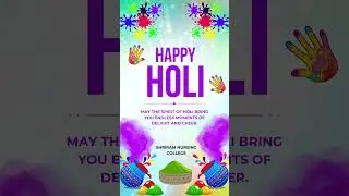 Shri Ram Nursing College wishes Happy Holi 2024 | holi whatsapp status | holi status #shorts #holi