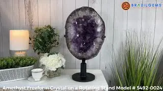 Amethyst Freeform Crystal on a Rotating Stand Model # 5492-0024 by BrazilGems.com 🏷 FOR SALE 🛍🛒
