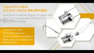 Figure 8 fiber optic cable installation by aluminium tension clamp PA 07x520 made by Jera Line
