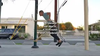 140 parallel bar dips in 4:19 minutes with 70 unbroken at 45 years young! #SanDiegoFitness 